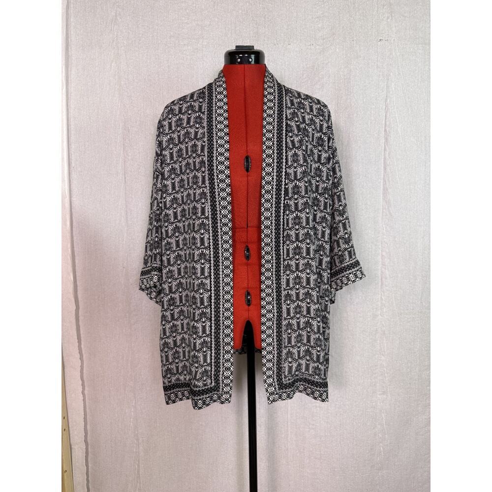 Max Studio Open Blouse Women’s Small Black And White Cardigan D217